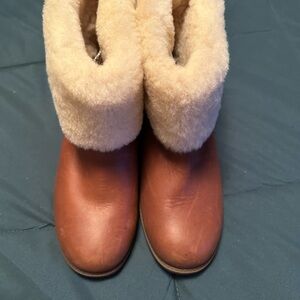 UGG Brown and Cream Shearling Boots
